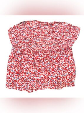 Red Floral Smocked Tube Top